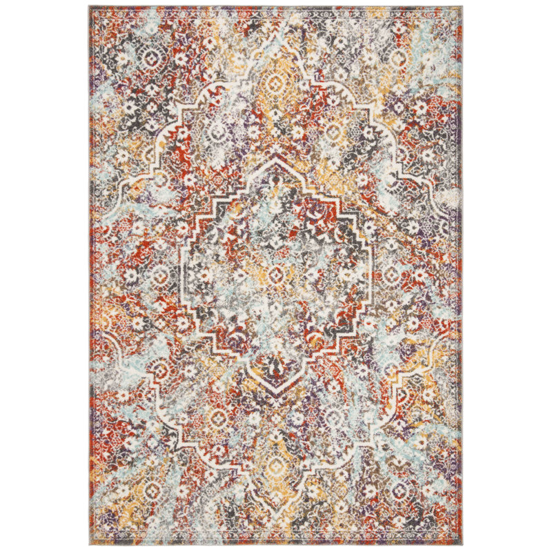 Tapis gris clair / bleu clair Felty, Rectangle 5 pi 1 po x 7 pi 6 po