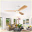 Ventilateur de plafond à profil bas 52 pouces avec lumière et télécommande, montage encastré, réversible, 3CCT, à intensité variable, silencieux, ventilateur de chambre à coucher, intérieur / extérieur