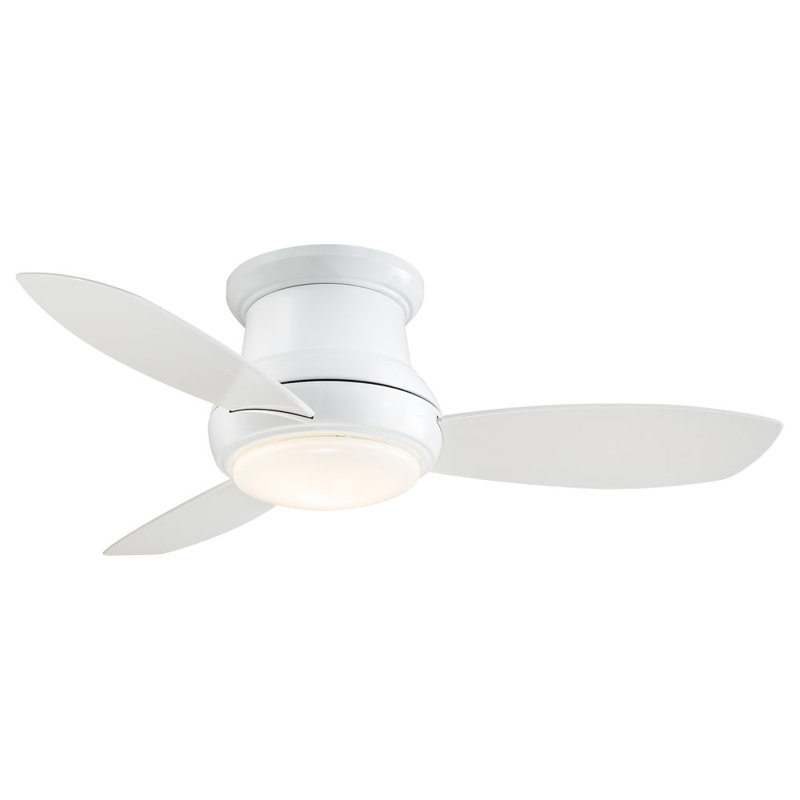 44" Concept II 3 - Blade LED Propeller Ceiling Fan with Remote Control and Light Kit Included, White, LED