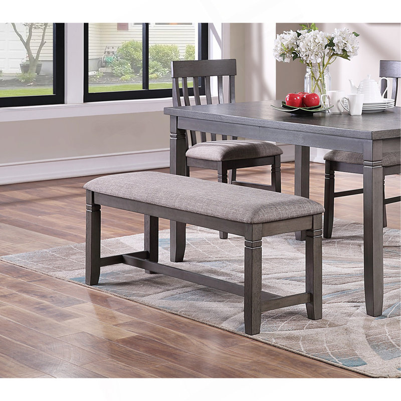 Dining Room Furniture Simple 6Pc Set Dining Table 4X Side Chairs And A Bench Solid Wood And Veneers