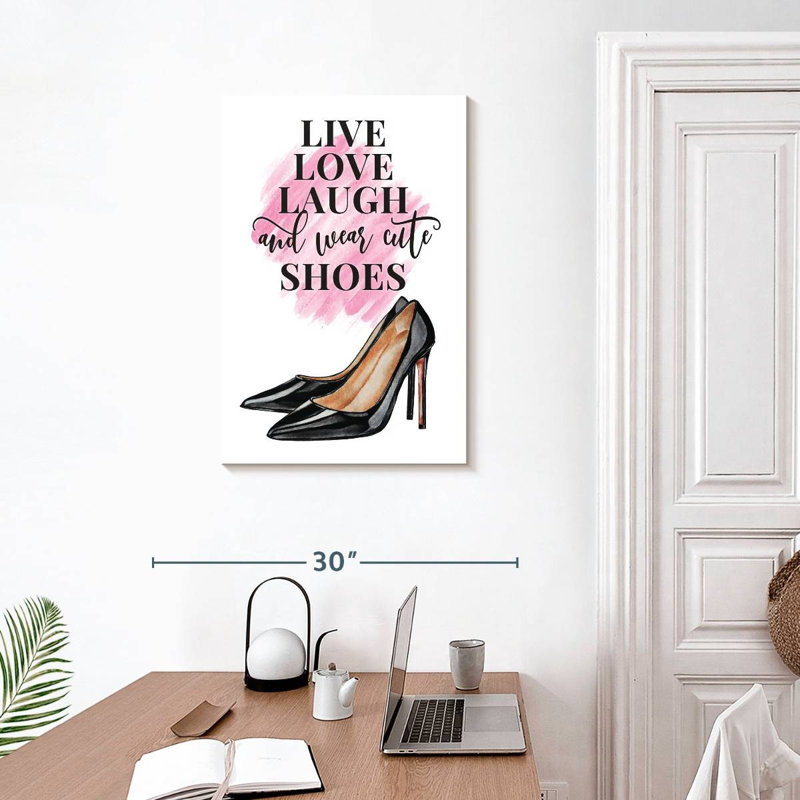 Tergel Live Laugh Love Shoes, typographie, H 30 po x l 20 po