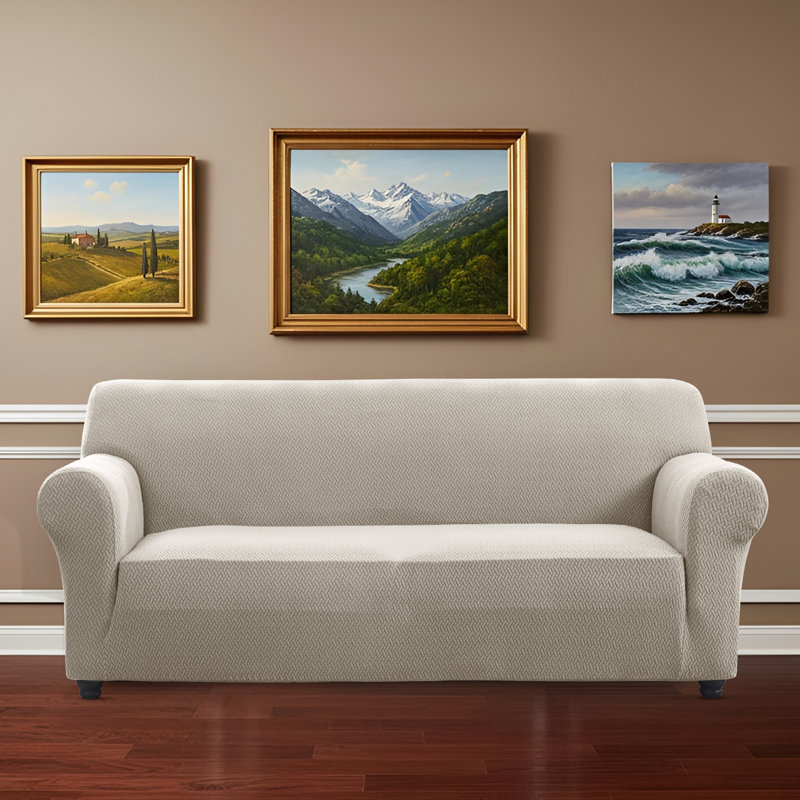 Luxury Microfiber Stretch Spandex Box Cushion Sofa Slipcover – Soft, Breathable, Wrinkle-Resistant & Durable Anti-Slip Furniture Protector