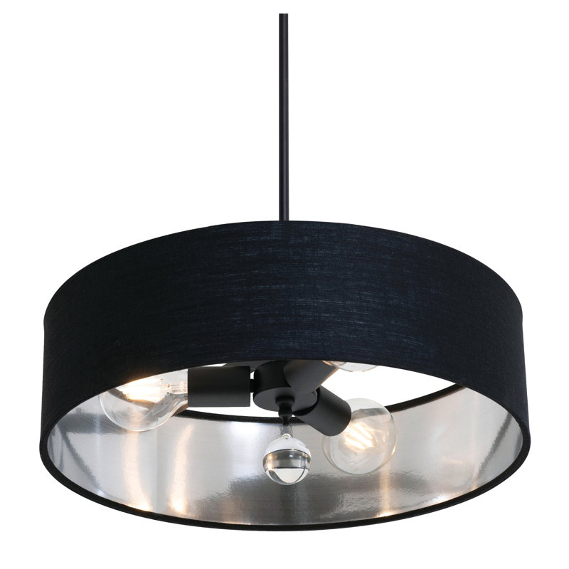 Luminaire suspendu Woodvale - 18 po, Noir / argent, Noir