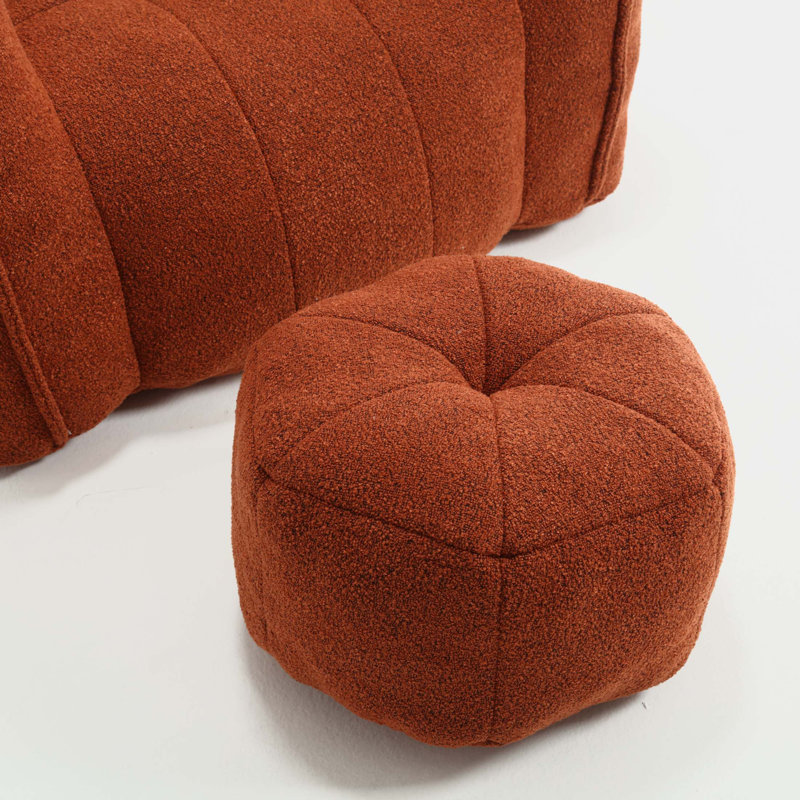 Canapé rembourré Sofas, H 26 po x l 42,5 po x P 33,5 po, Chenille brun-rouge