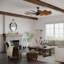Springer 60" Windmill Architectural Bronze Ceiling Fan with Distressed Walnut Blades-1250638309