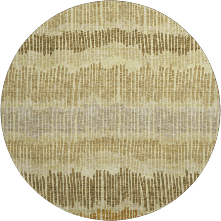 Premium Machine Washable Prisco Gold Rug