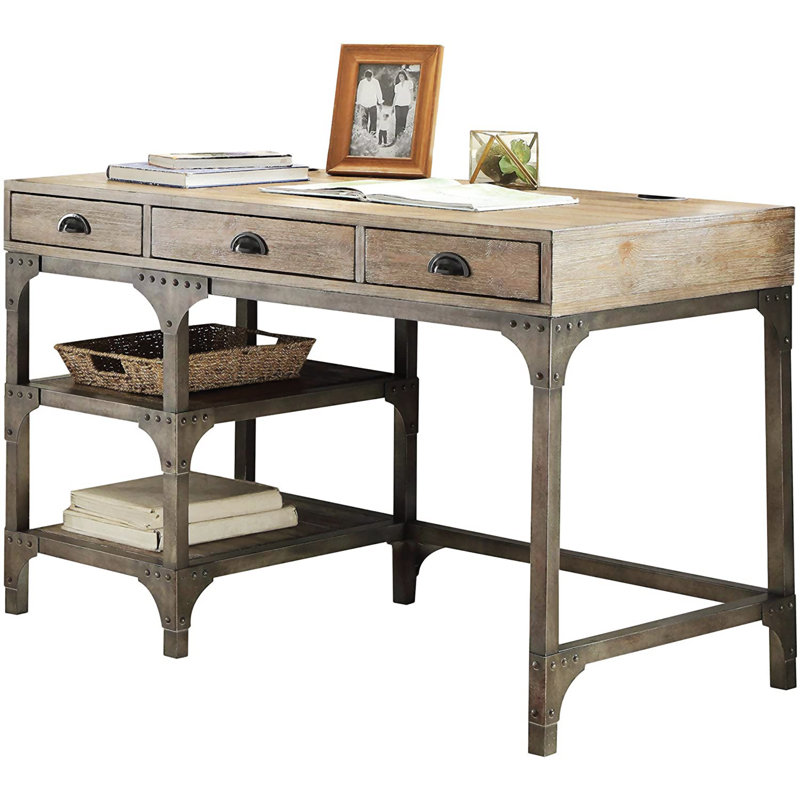 Killeen Rectangular Writing Desk, Antique Natural