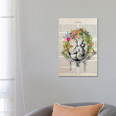Twin Fetuses in Womb Flower Anatomy 1 Piece Wrapped Canvas Wall Art