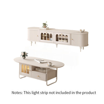 French retro TV stand coffee table combination