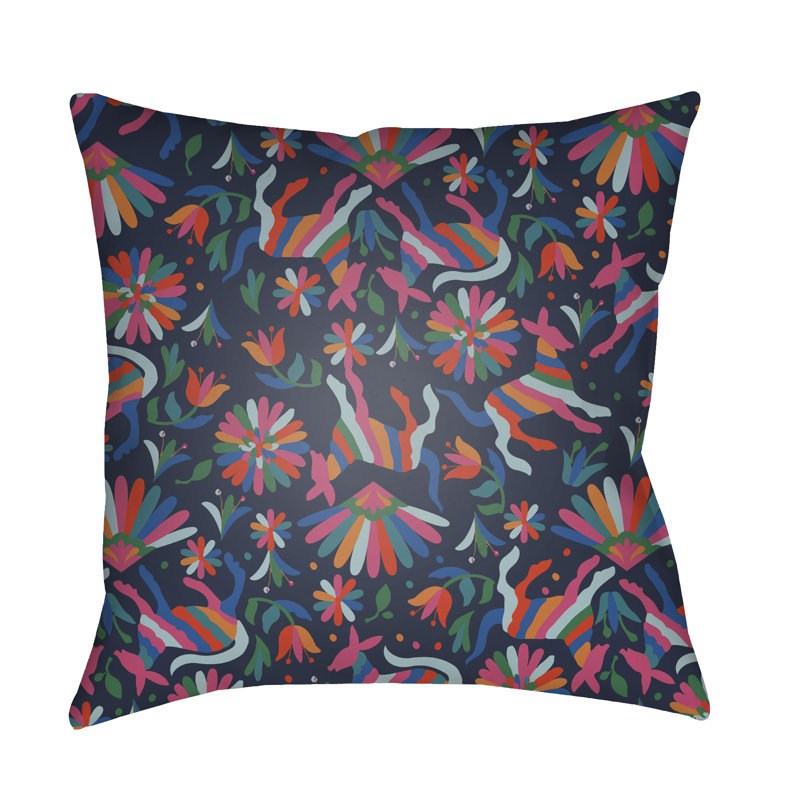 Lolita Pablo Floral Outdoor Reversible Throw Pillow, Taupe, 18" H x 18" W x 3" D