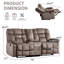 Canapé inclinable manuel moderne en microfibre avec console centrale et porte-gobelets-1053209959