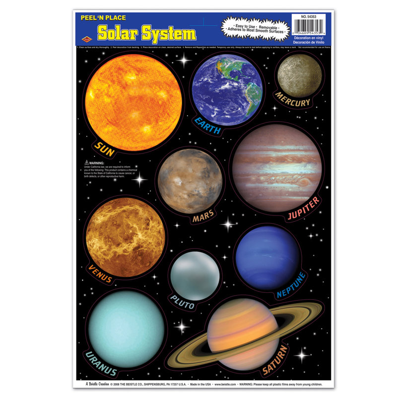 Ensemble de décoration murales avec système solaire 10 pièces