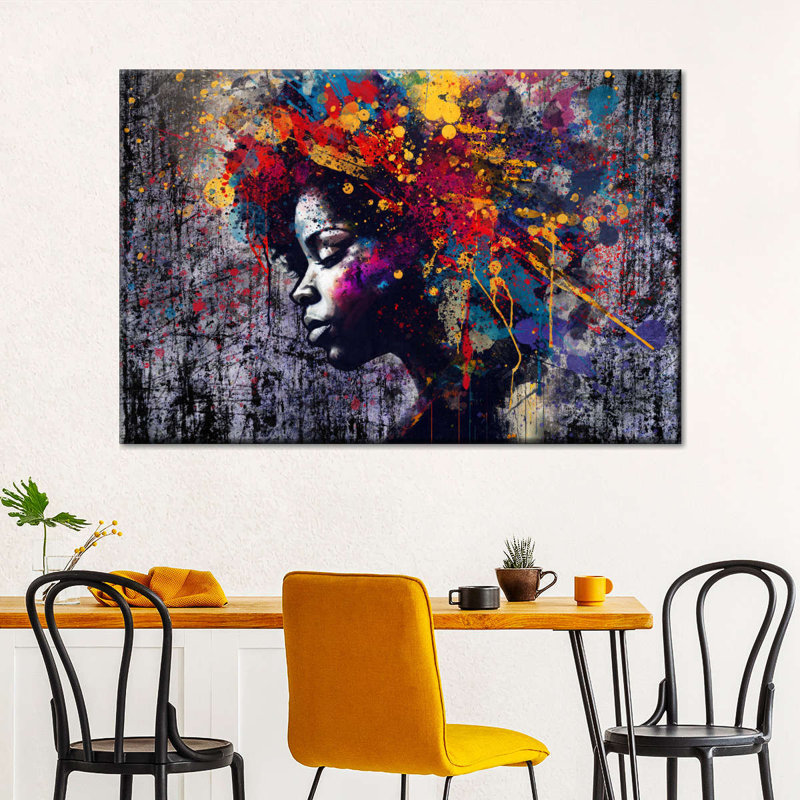 " Afro Abstract Canvas Print " Print, 26" H x 39" W x 1.25" D