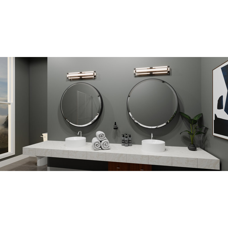 Modine Integrated LED Matte Black Bath Light With CCT Switch