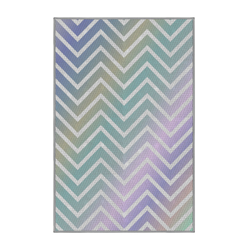 Tapis à motifs vert/bleu/mauve zone mauve Northborough, Rectangle 5 pi x 7 pi