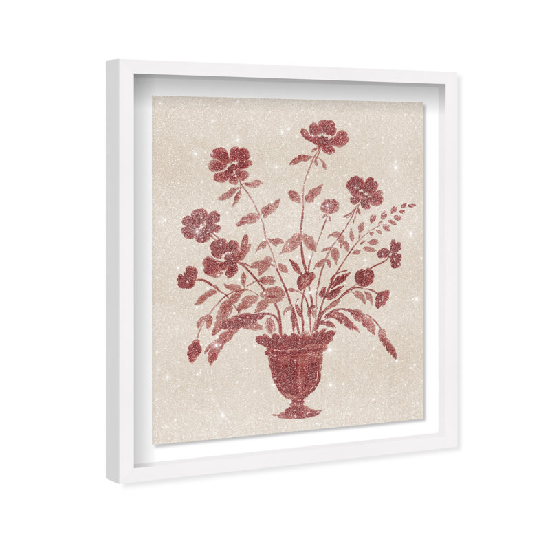 Blooming Vase Shadowbox Floral & Botanical Print by Oliver Gal, Black Frame, 16 x 20, 37.5"H x 46.5"W, White Shadowbox