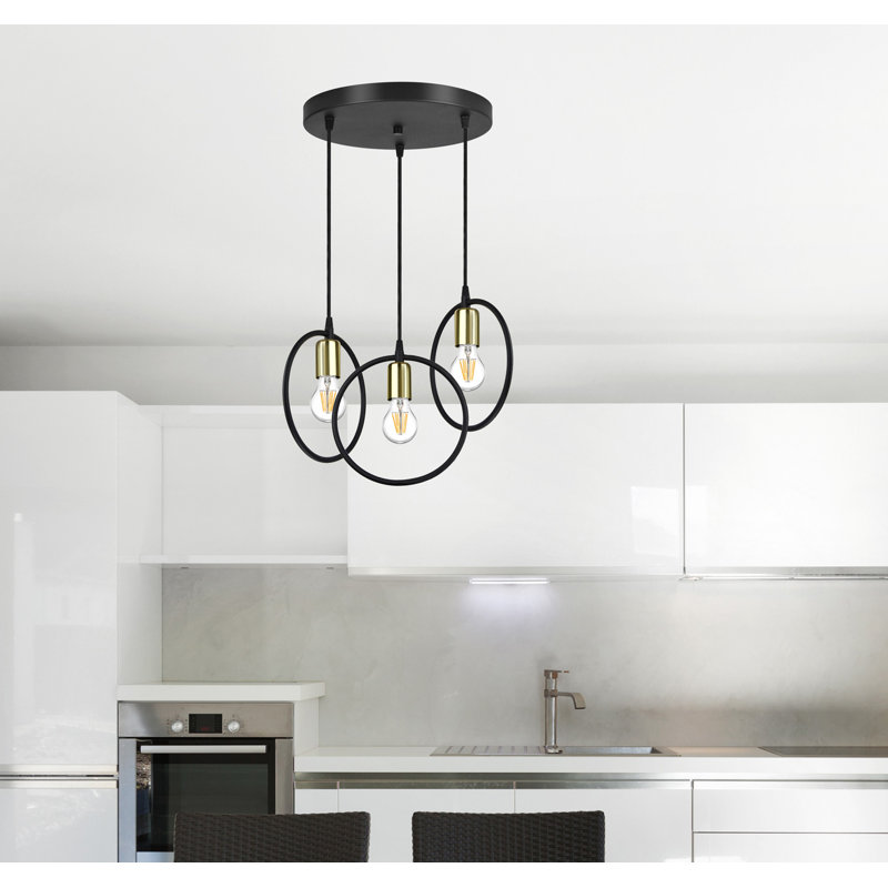 Maxbass 3 - Light Black/Gold Cluster Pendant