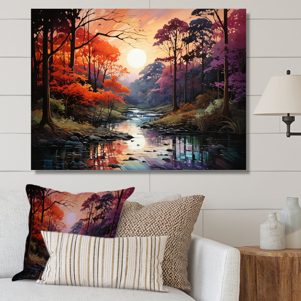 Millwood Pines " River Though Forest Sunrise II " - Wayfair Canada