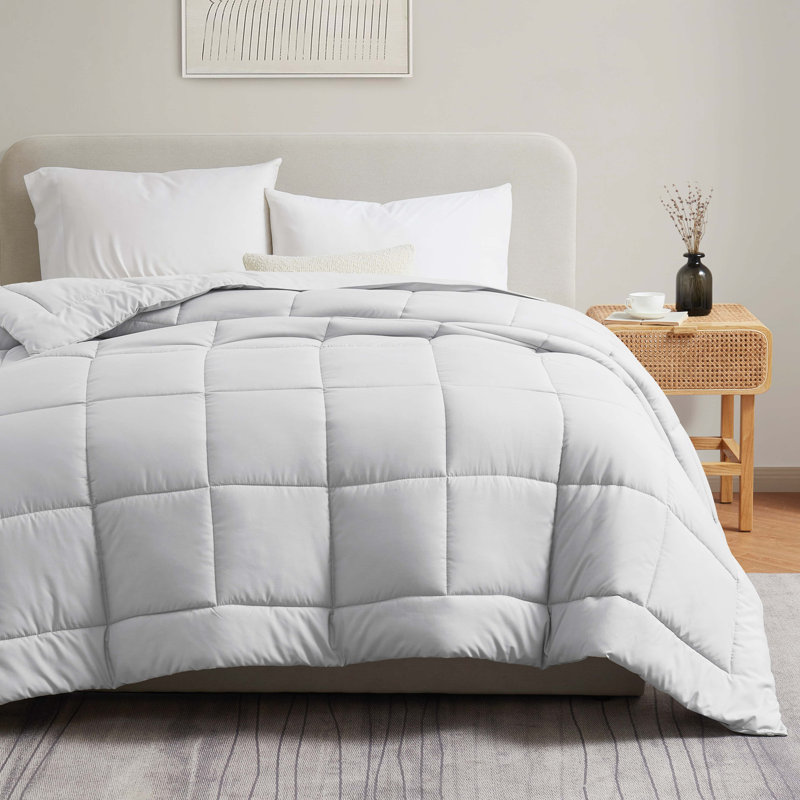 All Season Solid Down Alternative Comforter, Light Gray, King Comforter