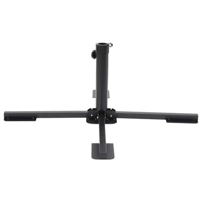  Foldable Parasol Base for 38/48 mm Pole Glossy Black Steel Heavy Duty Outdoor Umbrella Stand