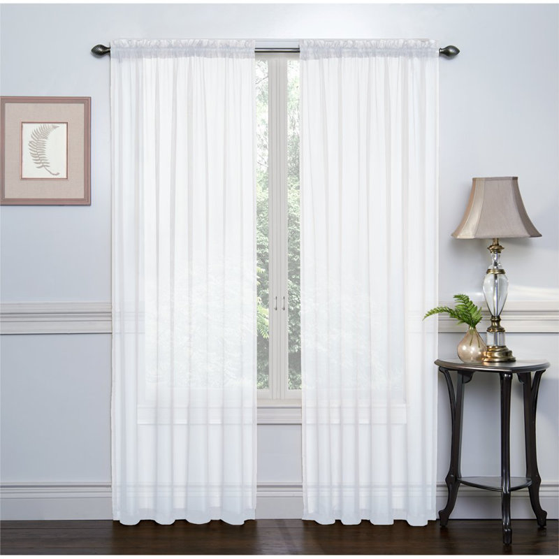 Emmons Sheer Curtain Pair, White