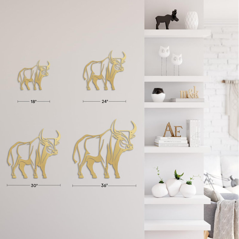 Décoration murale en métal, H 12 po x l 18 po x P 0,05 po, Or