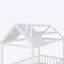 Lit simple en bois avec clôture, blanc-1076299757