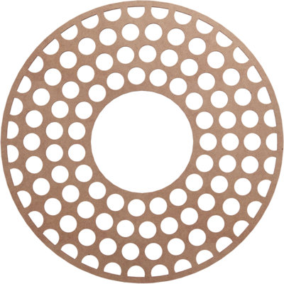22"OD x 8"ID x 3/8"T Fink Wood Fretwork Pierced Ceiling Medallion, Walnut