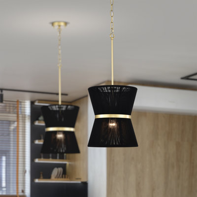 Luminaire suspendu tambour unique à 1 lumière Gaziz