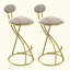 Tabourets de bar ronds en forme de S avec 2 chaises de comptoir rembourrées en velours pour la salle à manger-1675728861