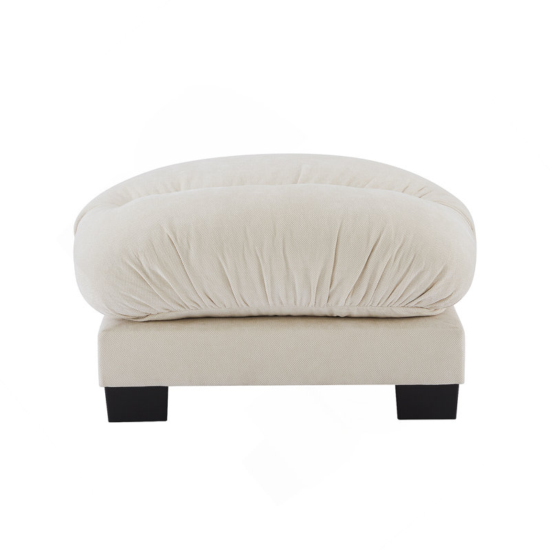 Repose-pieds Flora en chenille - beige, Beige