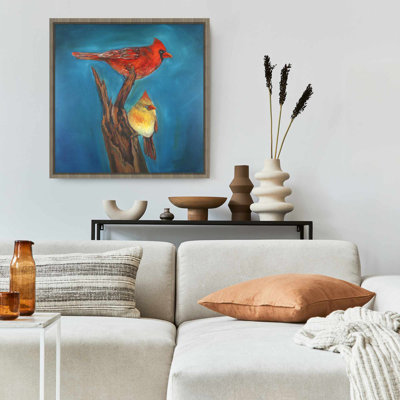 Toile encadrée chambre d'oiseaux - Décoration d'oiseaux sur une branche