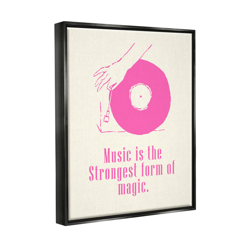 «Music Strongest Form of Magic Expression - Floater Frame», impression sur toile, Cadre noir, H 21 po x l 17 po x P 1,7 po