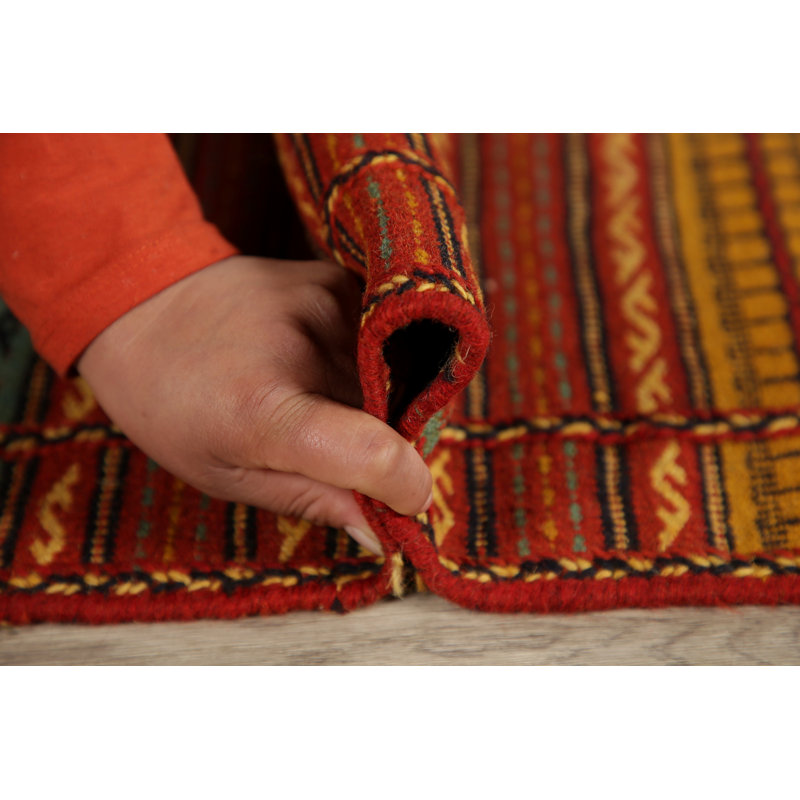 Tapis unique en laine noué à la main nouvel âge 3 pi 2 po x 5 pi orange Nizam