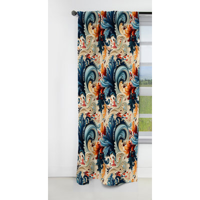 Tribal Fusion Marble Motif III - Rideau occultant en velours marbre marbre abstrait - 1 panneaux