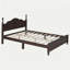 Base de lit plateforme en bois, lit plateforme de style rétro, avec support de traverse en bois-121110931