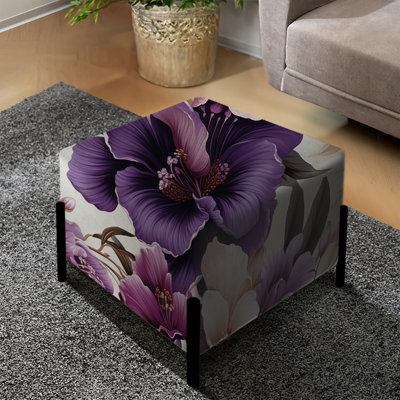 Orchid Oasis Tropical Pattern - Tropical Square Ottoman