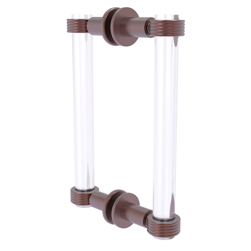 Poignée de porte de douche dos à dos Margolis, Cuivre antique, H 9 po x l 1,7 po x P 7 po
