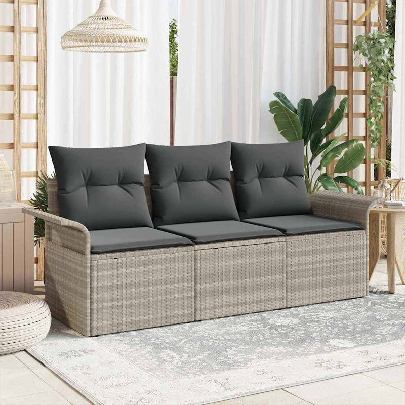 196cm Wide Patio Sofa with Cushions