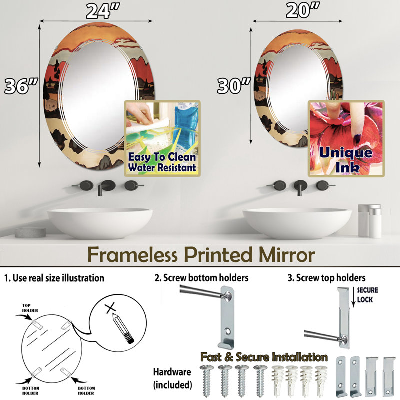 Miroir mural Myrtledale, 30 po x 20 po