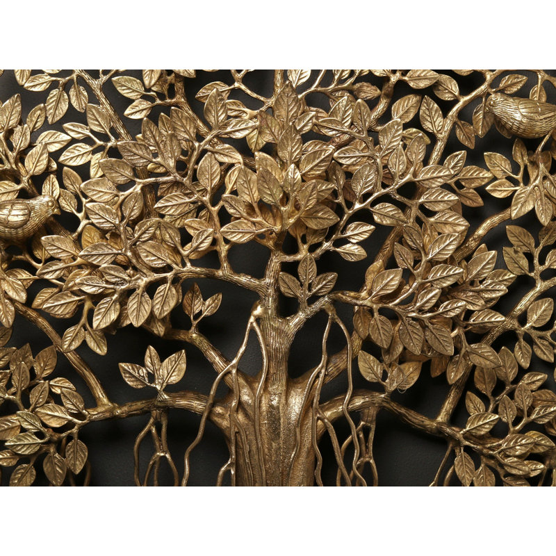 Art mural 28 po en forme d'arbre de Bodhi en laiton fabriqué à la main - sculpture arbre d'or de la vie (20 lb)