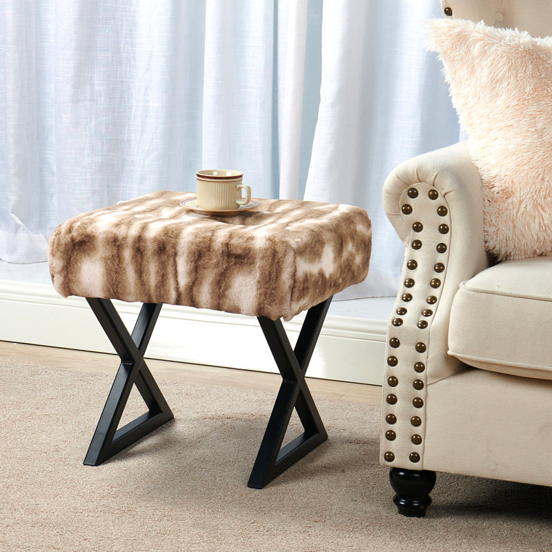 48.3cm Wide Square Standard Ottoman, Taupe 100% Polyester