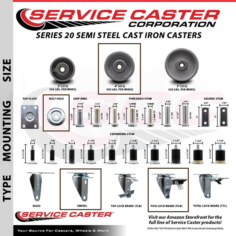 Swivel Bolt Hole Casters