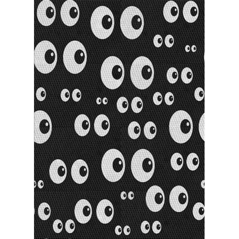 Tapis de zone noire en laine touffeté à la main Sylas