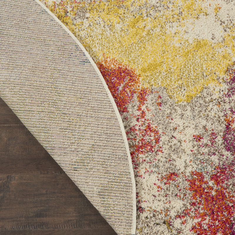 Allegro Abstract Indoor Rug, Round 4'