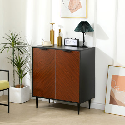 Mid Century Accent Cabinet with Panelled Doors, With Shelf by Ebern Designs