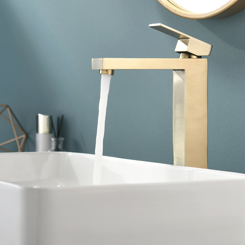 Robinet de meuble-lavabo monotrou brossé doré