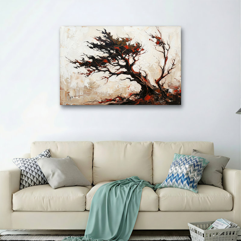 Ensemble de 1 tableau abstrait sur toile représentant un arbre, 18"H x 24"W, Wrapped Canvas
