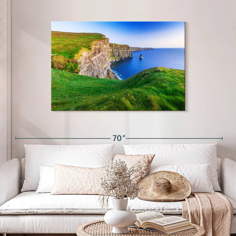 Vue du paysage marin de Kavia aux falaises de Moher, H 30 po x l 45 po