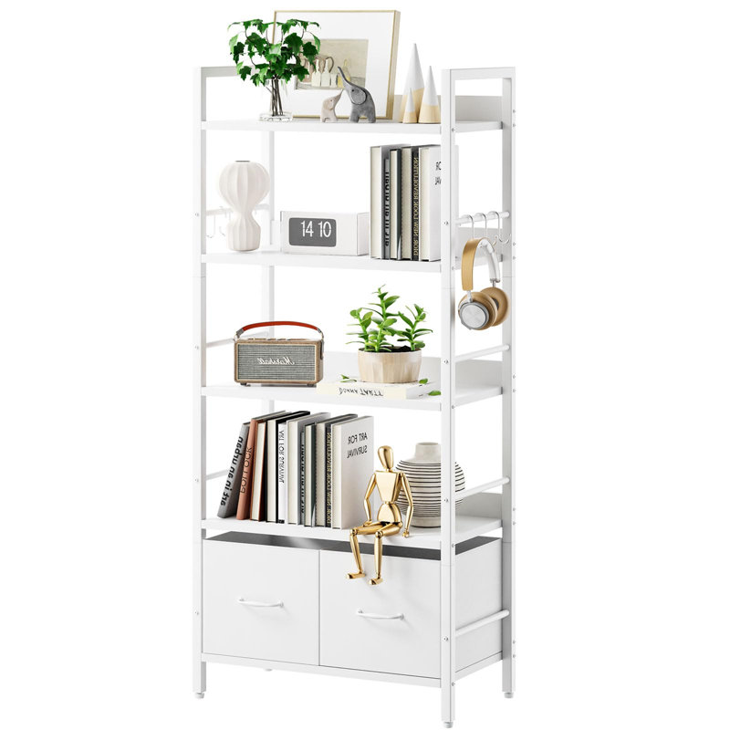 154cm H x 30cm W Metal Bookcase, White